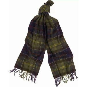 Barbour Tartan Plaid Wool Cashmere Fringed Scarf - Unisex🧣